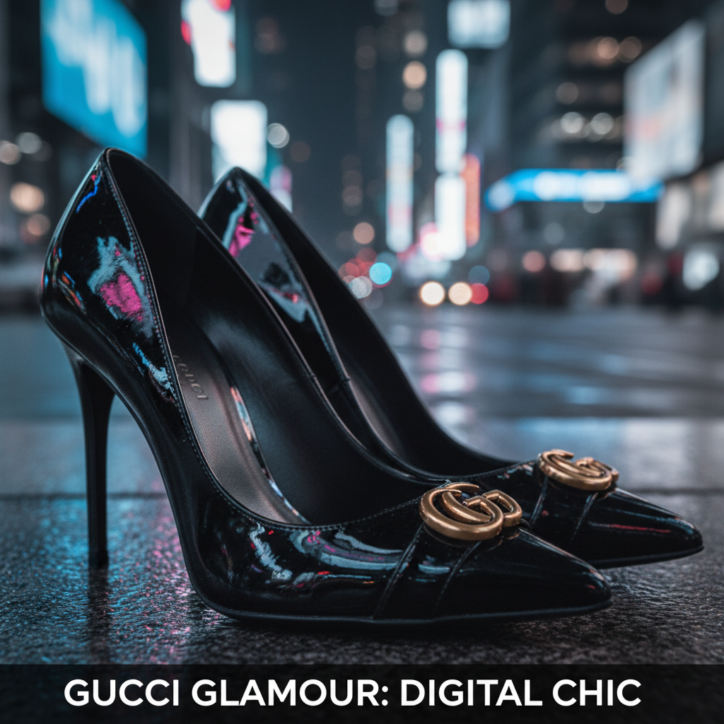 Крупный план лакированных лодочек Gucci