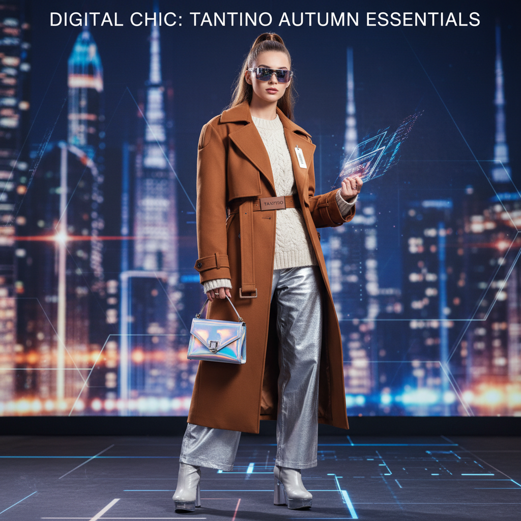 Девушка в стильном осеннем пальто TANTINO