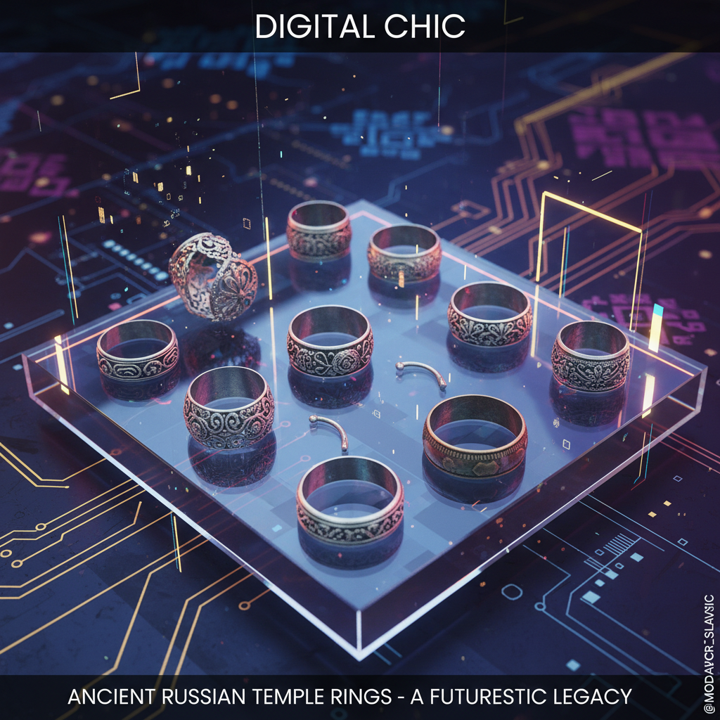 Коллекция древнерусских височных колец из серебра и бронзы