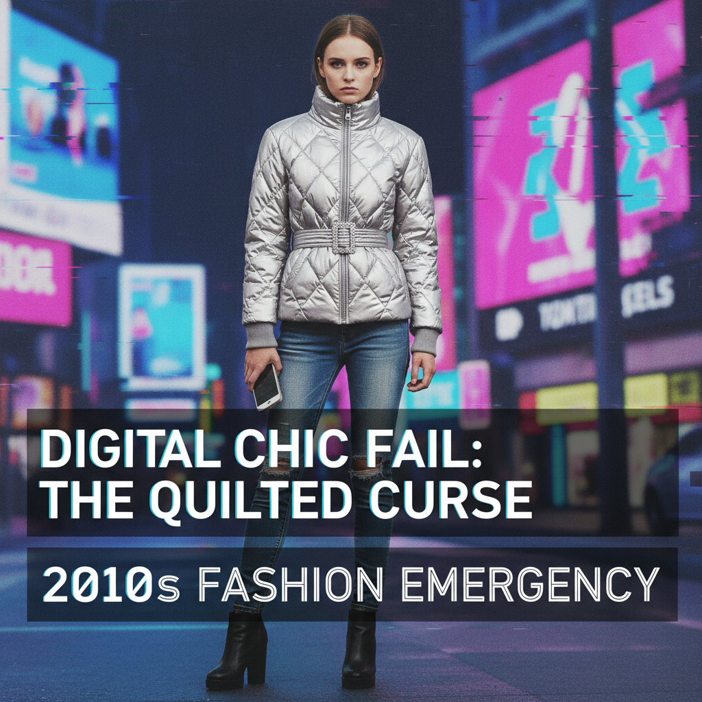 Пример устаревшей тонкой приталенной стеганой куртки.