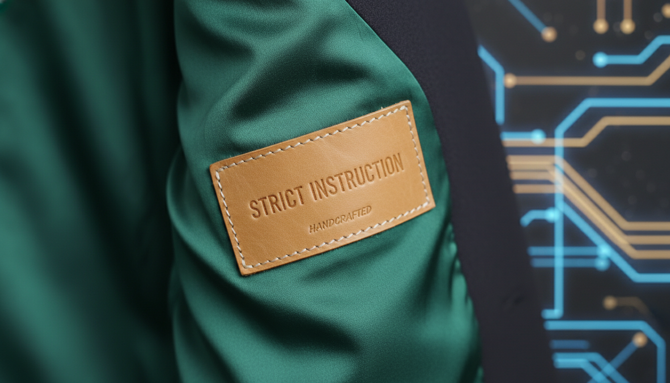 Детали крупным планом: качественная подкладка из вискозы и кожаная этикетка на пальто