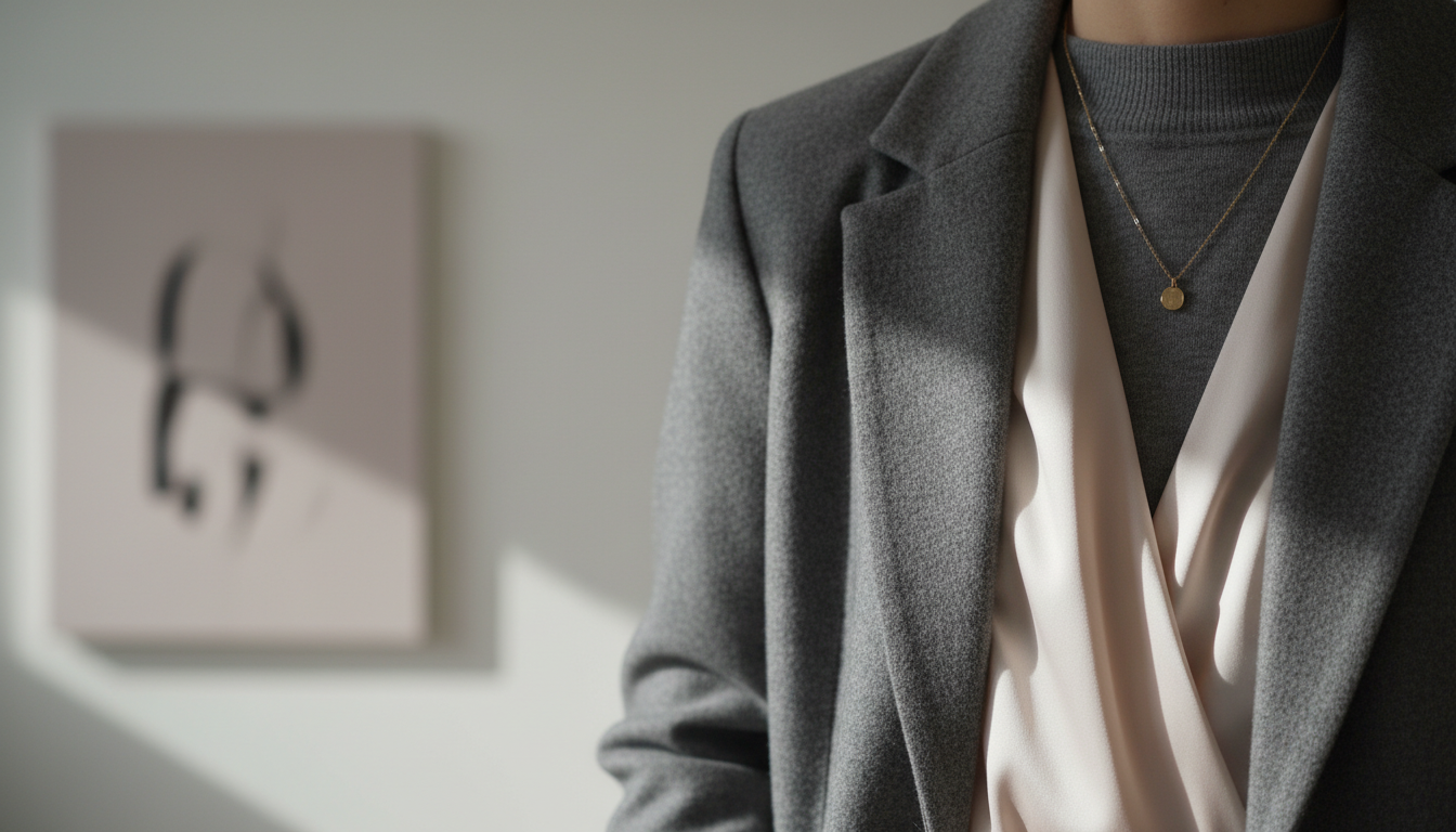 Крупный план на смешение разных фактур, например, блестящий атлас и матовая шерсть в одном ансамбле.