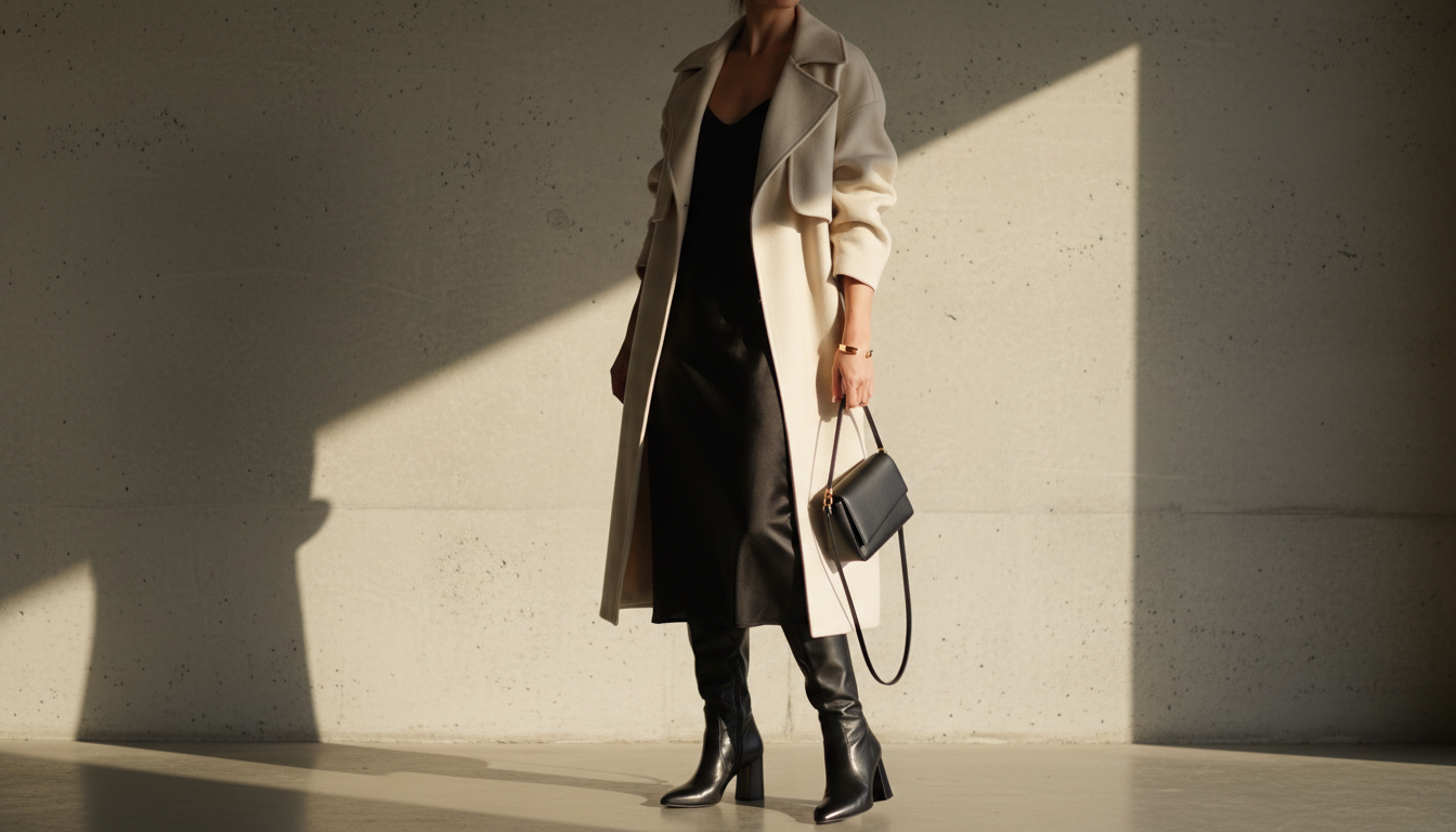 Лаконичные аксессуары, подчеркивающие высокие сапоги