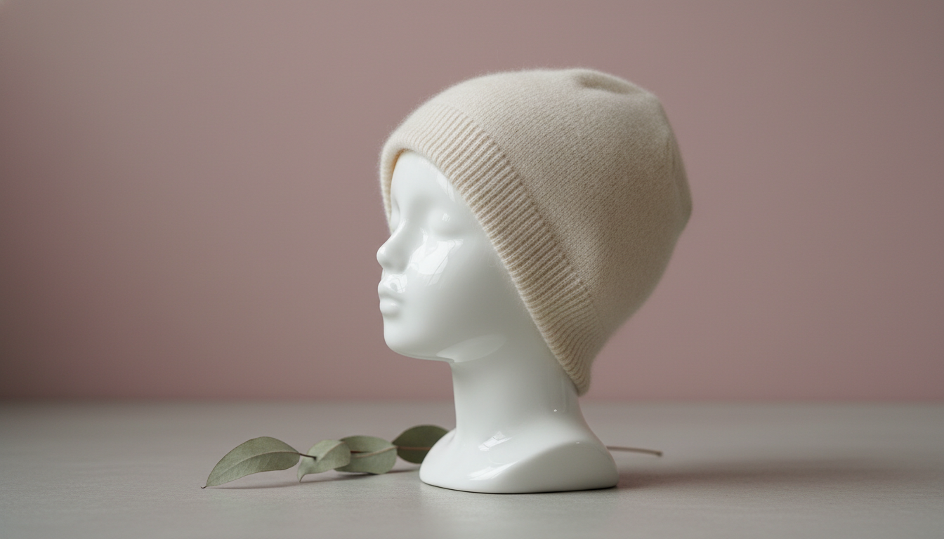 Крупный план чепчика из мягкого кашемира