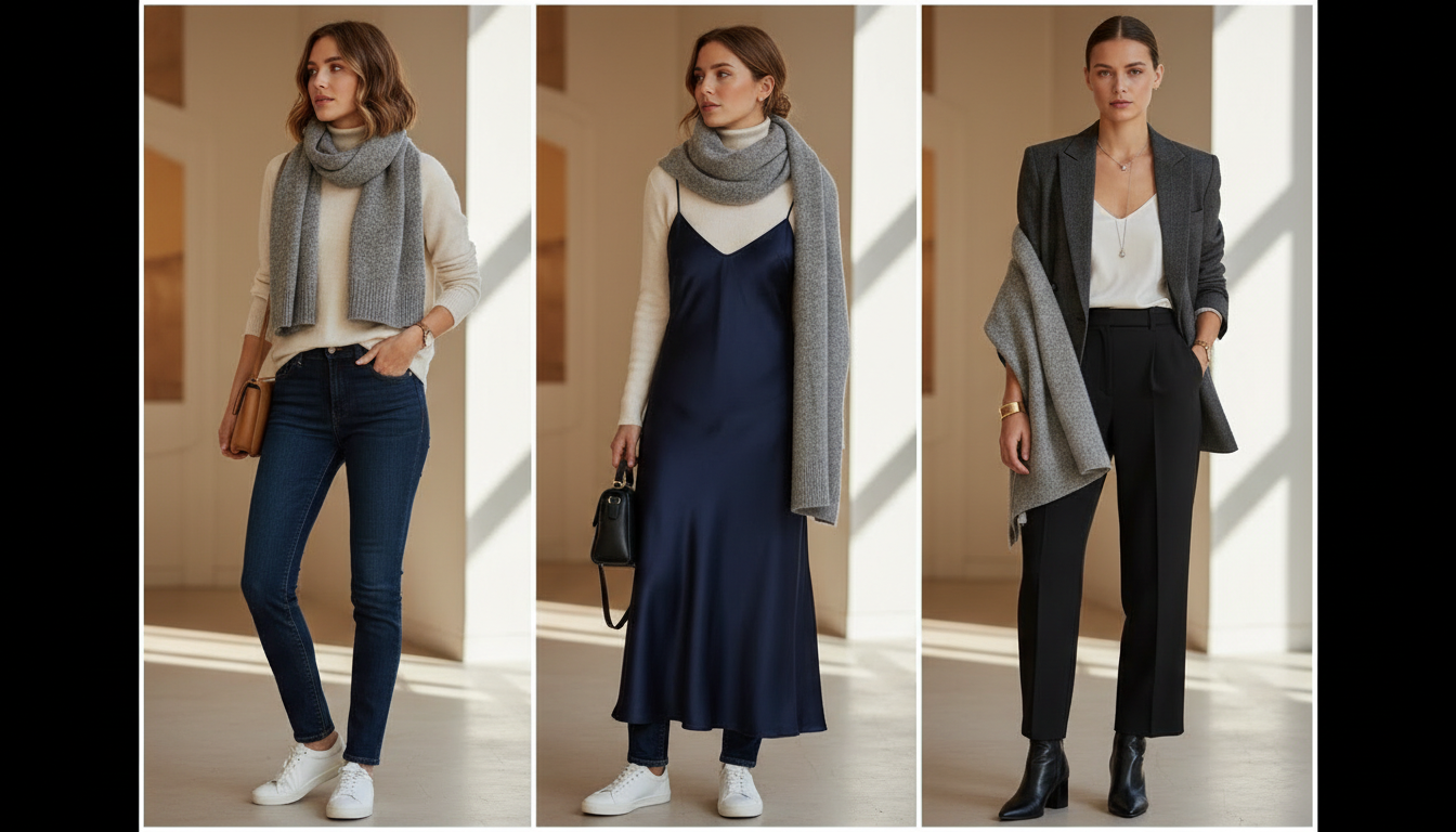 Коллаж из четырех различных образов, составленных из 7 перечисленных вещей.