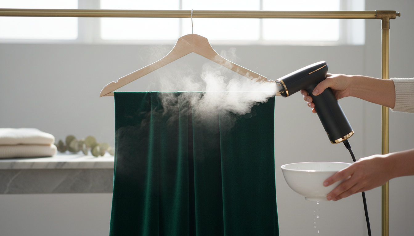 Процесс отпаривания бархатной ткани