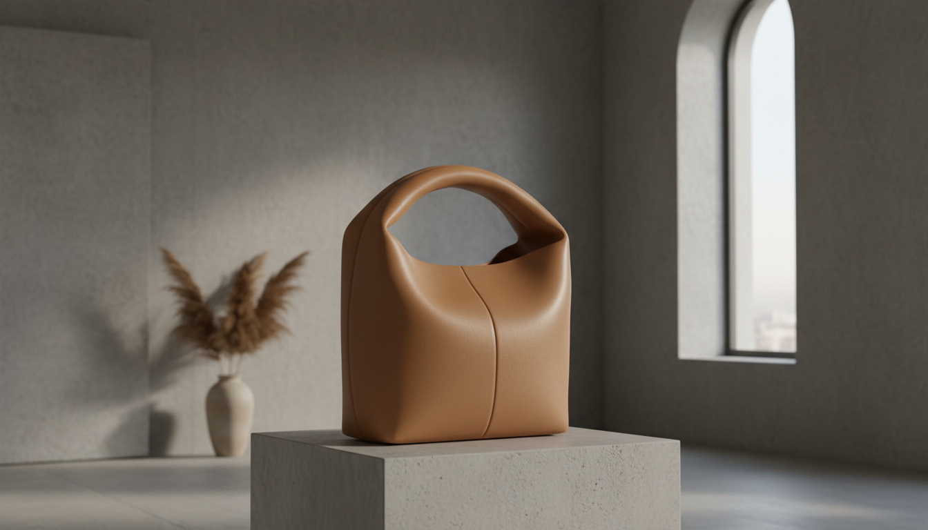 Скульптурная кожаная сумка-тоут.