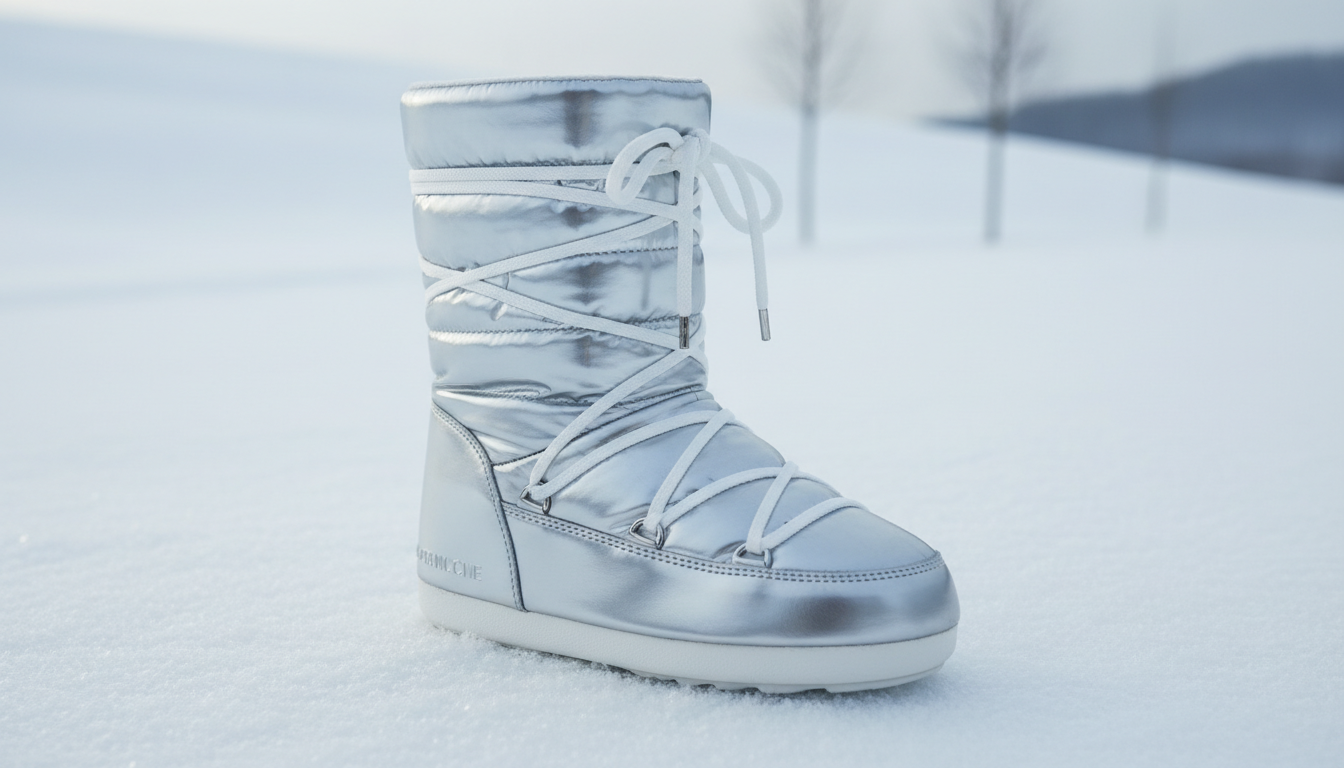 Крупный план серебристых луноходов на фоне снега